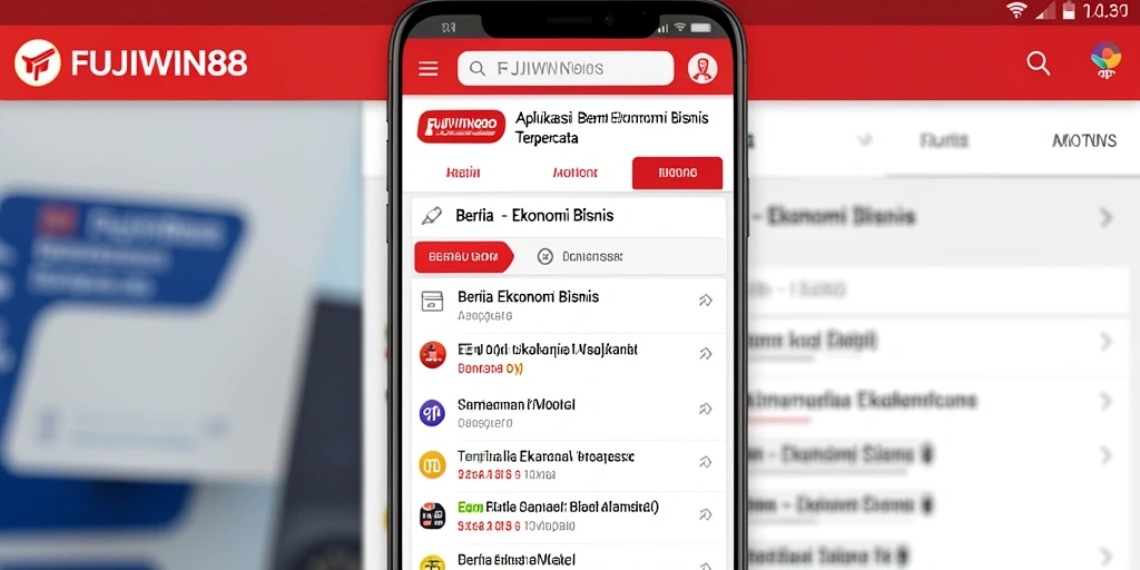 Tampilan antarmuka aplikasi FUJIWIN88 untuk berita ekonomi dan bisnis.