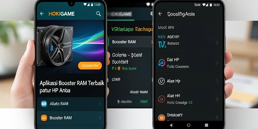 Tampilan antarmuka sederhana HOKIGAME untuk optimalisasi RAM.