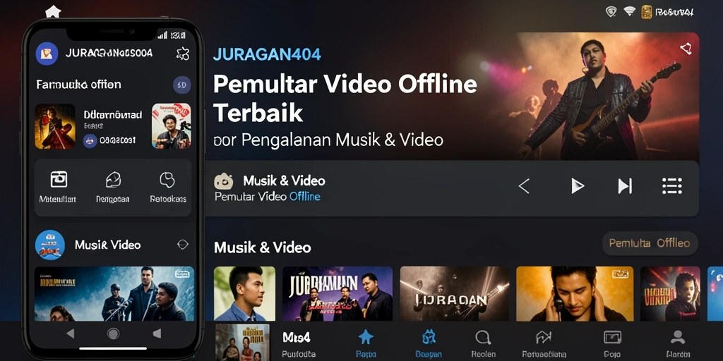 Tampilan antarmuka JURAGAN404 yang sederhana dan menarik untuk pemutar video.