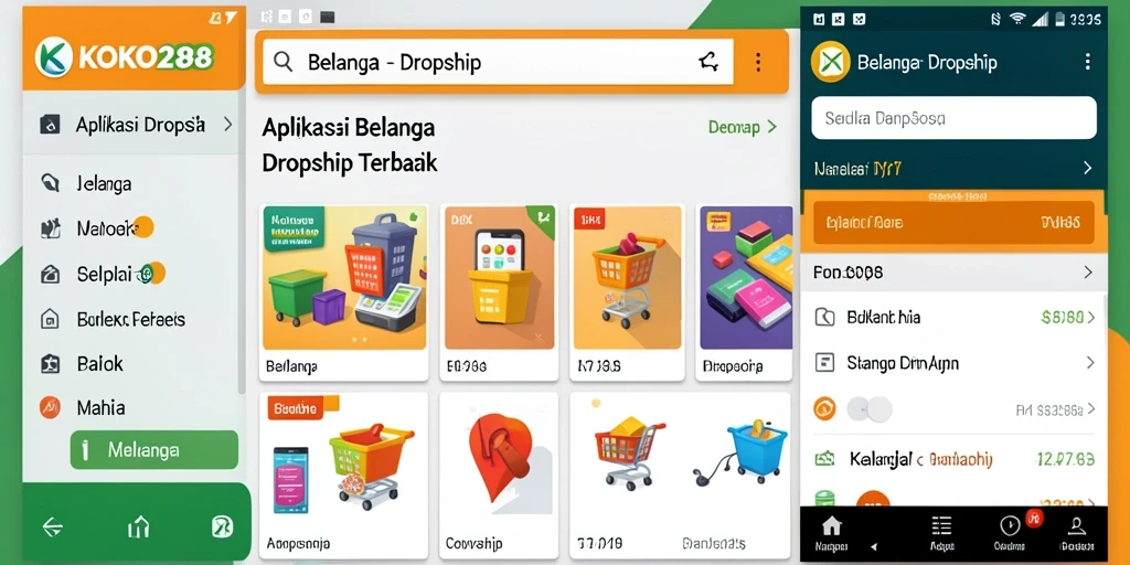 Tampilan antarmuka aplikasi KOKO288 untuk fungsi Dropship yang menarik.