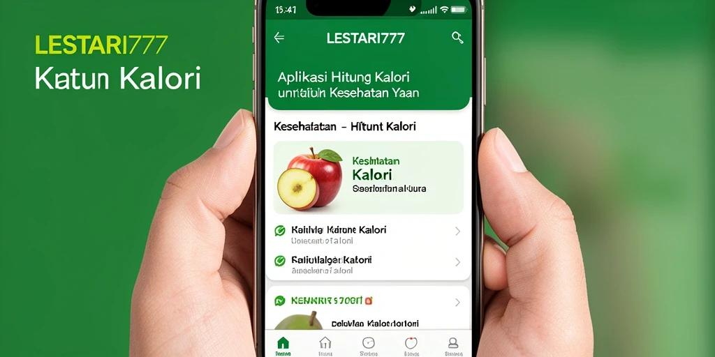 Antarmuka aplikasi Hitung Kalori LESTARI777 yang ramah pengguna.