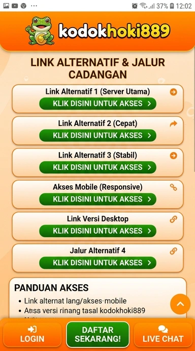 Halaman Link Alternatif kodokhoki889 untuk Pengguna Android